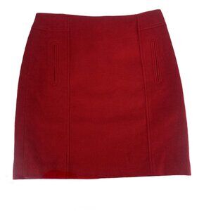 Talbots Red Wool Blend Pencil Skirt Size 8 Professional
